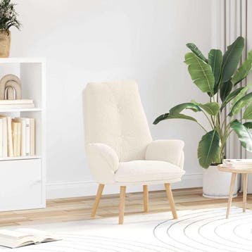 vidaXL Fauteuil Crème 69 x 74 x 93 cm Sherpa Stof, Verzenden