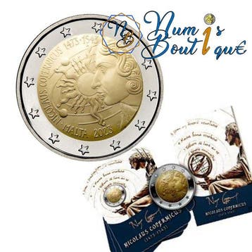 Malte. 2 Euro 2023 Nicolaus Copernicus + Napoleon