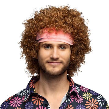 Oranje Pruik Hippie, Verzenden, Nieuw
