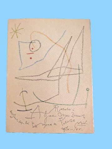 Joan Miro (1893-1983) - Invitación de boda