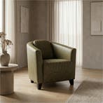 Leren fauteuil Press Special - Vintage Olive (olijf/groen), Huis en Inrichting, Nieuw, Ophalen of Verzenden, Eigentijds, Klassiek, Retro, Romantisch, Vintage