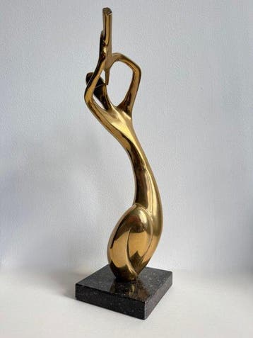 sculptuur, Musician Sculpture - 47 cm - Messing, Marmer -
