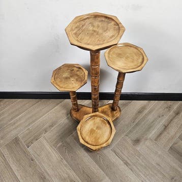 Plantentafel - Bamboe stijl - Hout, Antiek en Kunst