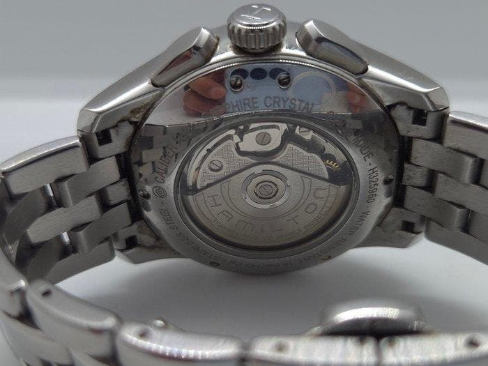Hamilton - Jazzmaster Auto Chrono 42mm Quadrante Blu Ref., Handtassen en Accessoires, Horloges | Heren
