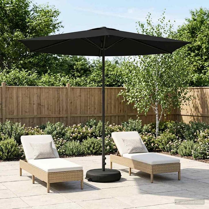 vidaXL Tuinparasol met voet 270 x 270 cm Polyester, Tuin en Terras, Parasols, Nieuw, Verzenden