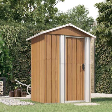 vidaXL Tuinhuis Bruin 126x97,5x177 cm Gegalvaniseerd Staal, Verzenden, Nieuw
