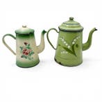 Koffiepot (2) - Emaille, Staal - emaille koffiepotten