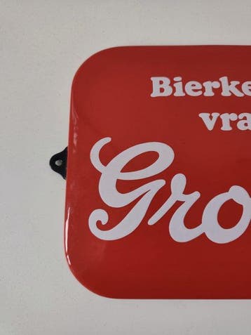 Langcat Bussum - Grolsch Bier - Emaille bord - IJzer