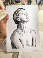 Dario Moschetta - Female Figure Ink Drawing Original 242B –