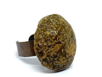 Vintage Baltisch amber ring - koperband - 100% natuurlijk -