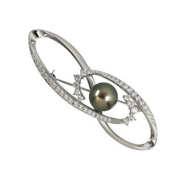 Mikimoto - Broche - 18 carats Or blanc