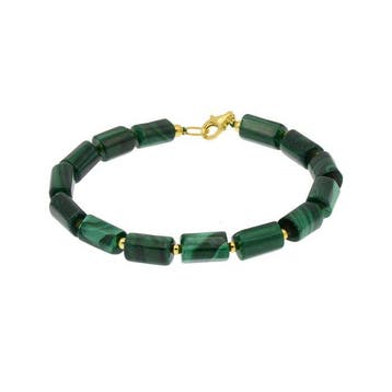 Natuurlijke edelsteen - Zilver - Armband - malachiet