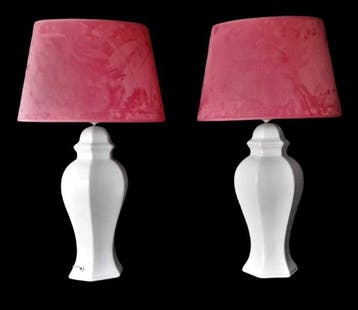 1950s Set Chique lampen 70 cm met kostbare rozen kap -