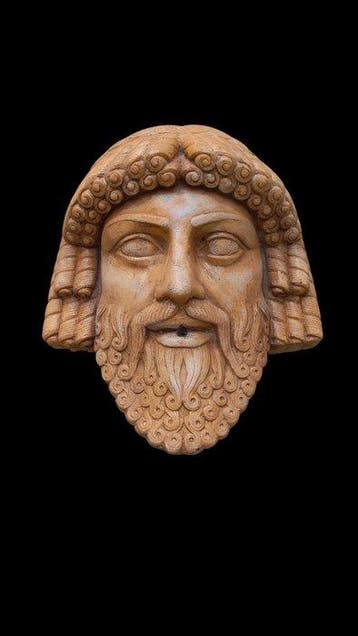 sculptuur, Decorazione Fontana Zeus - 32 cm - Gegoten steen