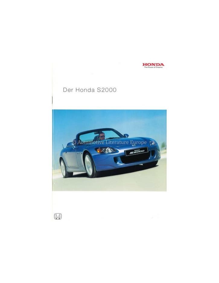 2004 HONDA S2000 BROCHURE DUITS, Livres, Autos | Brochures & Magazines