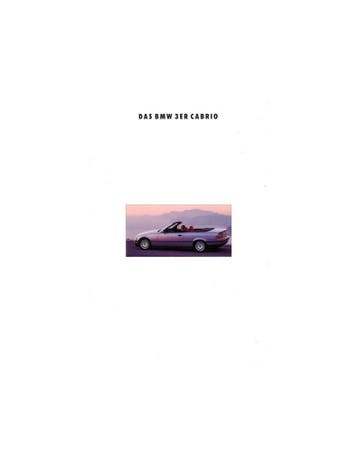 1993 3 SERIE CABRIO BROCHURE DUITS