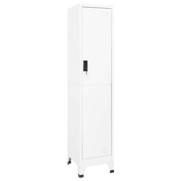 vidaXL Lockerkast 38x45x180 cm staal wit, Verzenden, Nieuw