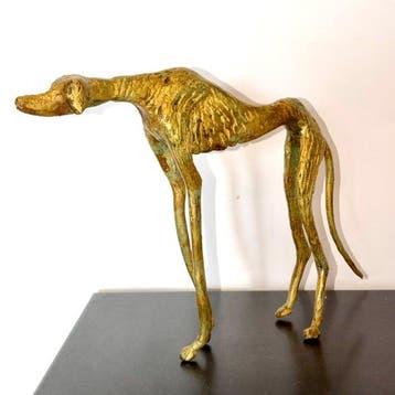 Abdoulaye Derme - sculptuur, Lévrier stylisé - 23 cm -, Antiek en Kunst