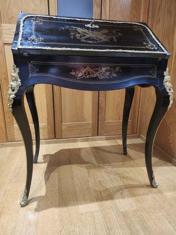 Bureau - Hout, Goud - FrenchBonheur-duJour