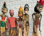 5 Antieke Javaanse wayang golek theaterpoppen - Hout,