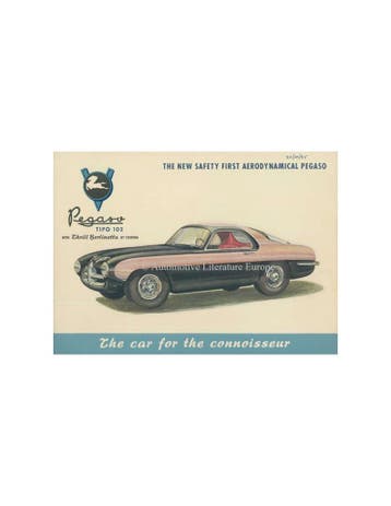 1954 PEGASO 102 B BS TOURING BROCHURE ENGELS, Ophalen of Verzenden