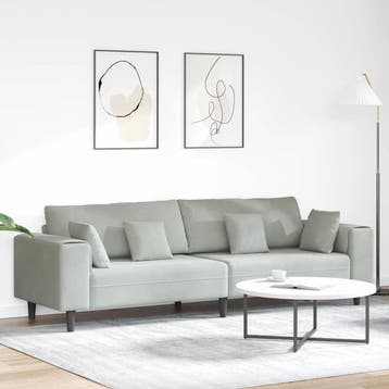 vidaXL bank / zetel Lichtgrijs 250 x 77 x 76 cm Fluweel, Verzenden