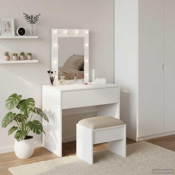 vidaXL Kaptafel Wit 60 x 40 x 70 cm Bewerkt hout, Verzenden, Nieuw