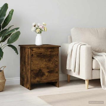 vidaXL Opbergkist Gerookt eiken 40 x 40 x 50 cm Bewerkt hout, Verzenden