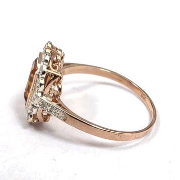 Zonder minimumprijs - Ring - 9 kt. Roségoud, Zilver Spinel -, Nieuw