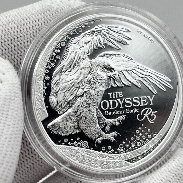 Afrique du Sud. 5 Rand 2025 – Bateleur Eagle – 1 oz Silver, Postzegels en Munten, Munten | Europa | Niet-Euromunten