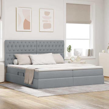 vidaXL Opslag bed met matras met opslag Lichtgrijs 200 x 200, Huis en Inrichting, Verzenden, Nieuw