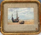 Jane Dubaut (1885-1970) - Paysage Marine - Bateaux (vendu, Antiquités & Art, Art | Peinture | Classique