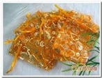 Cadeauzakje giftbag Organza Oranje Goud 7x9 cm, Nieuw