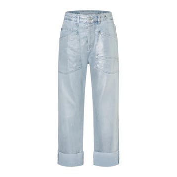 MAC • Baggy straight shine jeans • 36, Kleding | Dames, Verzenden, MAC, Nieuw, Maat 36 (S)