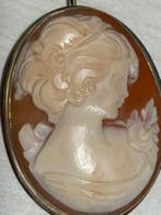 Cameo - 18 karaat Geel goud - Conchiglia Sardonica