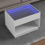 vidaXL Salontafel met Infinity LED 70x50x50 cm wit, Verzenden, Nieuw