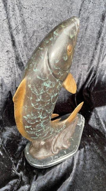 sculptuur, koi - 45 cm high - 45 cm - Koud geverfd brons,