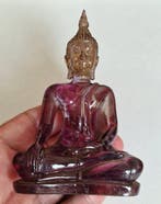 Oud-Indochinese Archaic Glass Zittende Boeddha Reizende