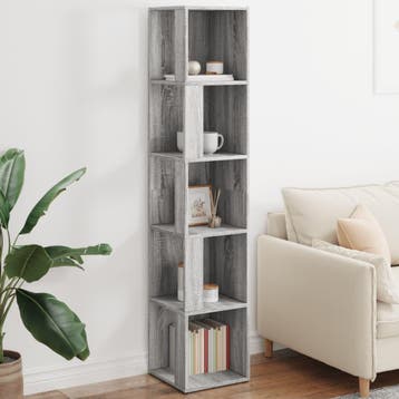 vidaXL Hoekkast 33x33x164,5 cm bewerkt hout grijs sonoma, Verzenden, Nieuw