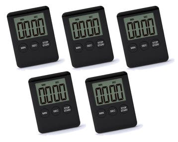 Set van 5 digitale timers, alarmklokken, zwart, Doe-het-zelf en Bouw, Verzenden, Nieuw