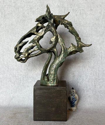Statue, Paardenhoofd 43 cm - 43 cm - résine