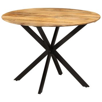 Eettafel Mangohout 110cm | 35% Retour deal | Grijp die kans, Huis en Inrichting, Tafels | Eettafels, Verzenden, Rond, Zo goed als nieuw