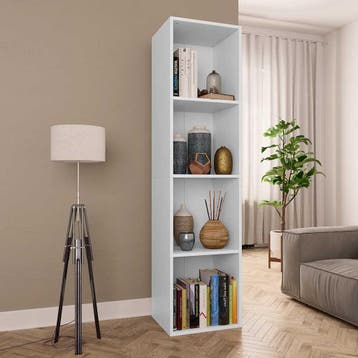 vidaXL Boekenkast/tv-meubel 36x30x143 cm bewerkt hout wit, Huis en Inrichting, Verzenden, Nieuw