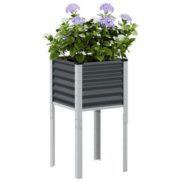 vidaXL Plantenbak Antraciet 45x45x88 cm Staal, Verzenden, Nieuw