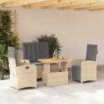 vidaXL 4-delige Tuinset met kussens poly rattan beige, Verzenden, Nieuw, Tuinset