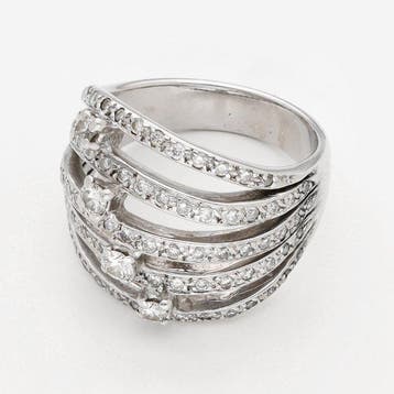 Ring - 18 karaat Witgoud Diamant (Natuurlijk), Nieuw