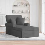 vidaXL Chaise Lounge met Rok met kussen 3 pcs Donkergrijs, Verzenden, Nieuw