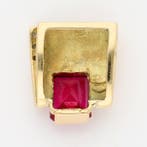 Pendentif - 18 carats Or jaune Rubis - Diamant