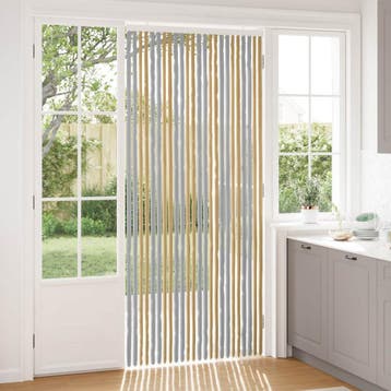 vidaXL Insecten Gordijn Chenille Grijs en Beige 100 x 230 cm, Verzenden