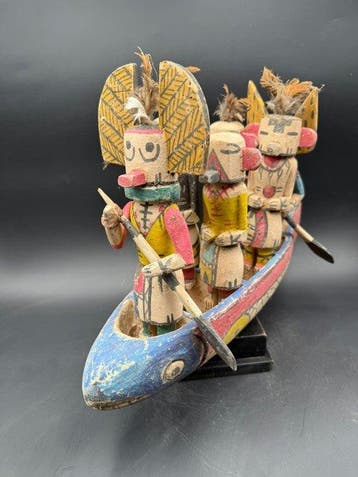 Boot in de Hopi-kachina-stijl - Hout - V.S. - Eind 20e eeuw